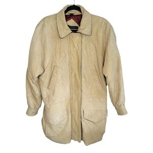 Vintage Andrew Marc Leather Jacket Mens‎ Medium Oversized Quilted Nubuck Western